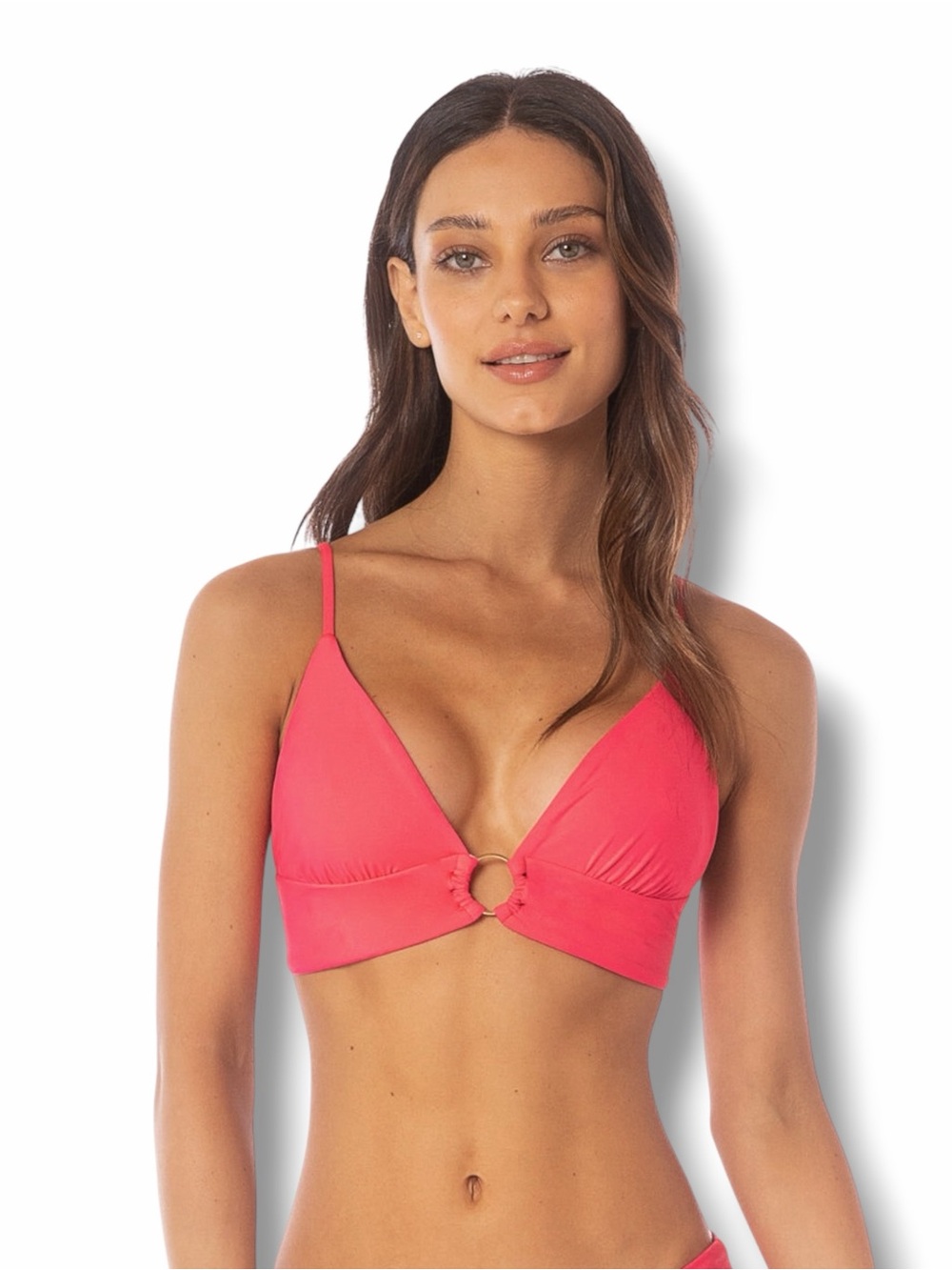 Maaji Cherry Crush Shine Long Line Triangle Bikini Top